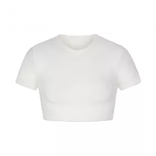 skims - Fuzzy Knits Super Cropped T Shirt in Marble