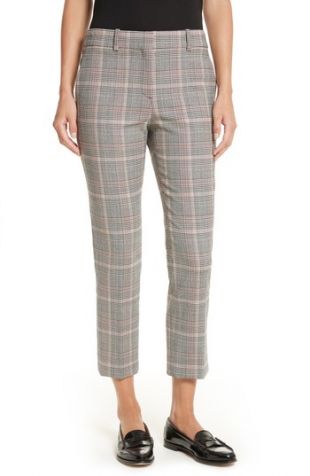 Theory Treeca 2 Plaid Crop Trousers | Nordstrom