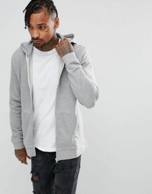 ASOS   Sweat à capuche zippé   Gris chiné at asos.com