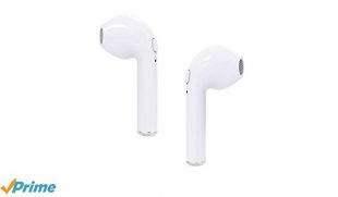 Oreillettes main libre mini écouteurs avec microphone, sans fil Bluetooth V4.2 avec réduction de bruit, pour iPhone, iPad, Smartphones Android, Tablettes... (Paire d'écouteurs jumelés, Blanc)