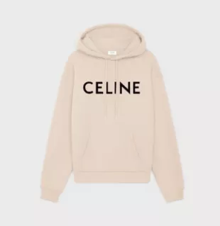 Celine - Beige & Black Logo Hoodie
