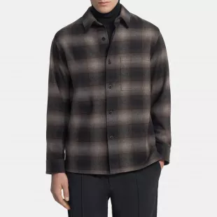 Clyfford Shirt Jacket in Recycled Wool Flannel