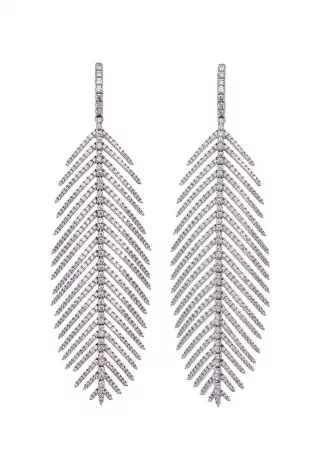 Sidney Garber - Pave Feathers That Move Earrings