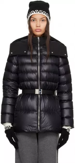 Black Belted Down Puffer Jacket