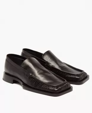 Ruched Leather Loafers