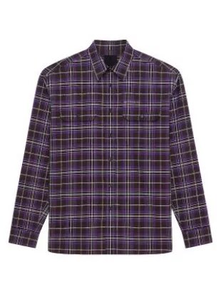 Checked Shirt In Wool And Cotton