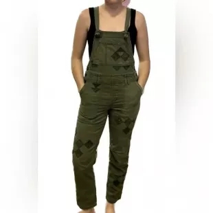 Distressed Green Overalls
