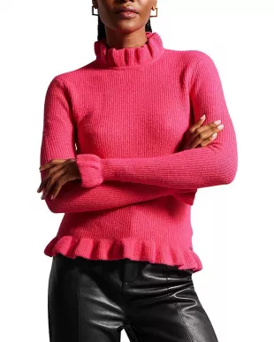Pipalee Ruffled Trim Cropped Sweater