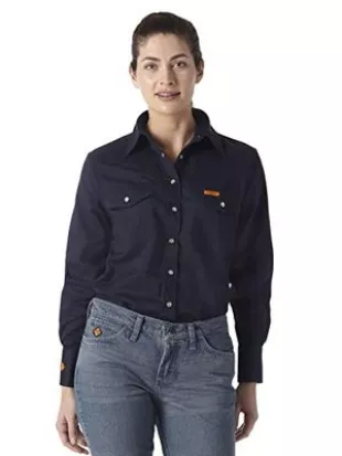 Wrangler Riggs Workwear Men's Flame Resistant Western Two Pocket Snap Shirt, denim, M price in Saudi Arabia | Amazon Saudi Arabia