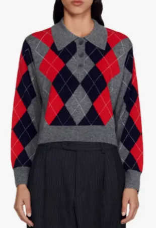 Ariella Argyle Wool & Cashmere Sweater