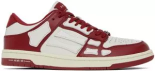 Red & White Skel Low Sneakers