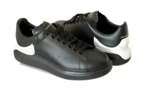 Black Printed Heel 'Oversized' Sneakers