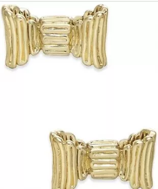 "All Wrapped Up" Gold-Tone Bow Stud Earrings