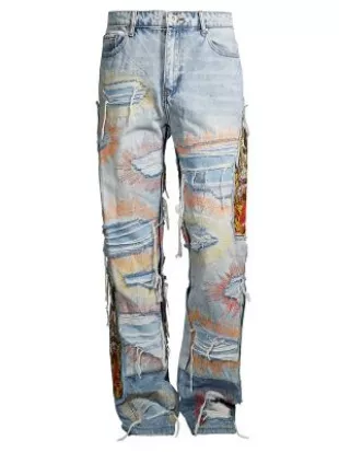 Who Decides War - Barrage Graphic Embroidered Jeans