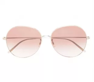 Ysela Pilot-Frame Sunglasses in Rose Gold