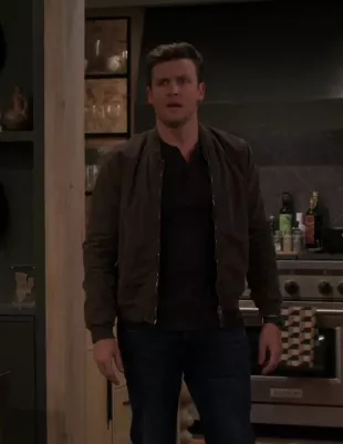 Frasier 2023 Freddy Crane Brown Bomber Jacket