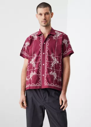 Bordeaux Trellis Short Sleeve Shirt