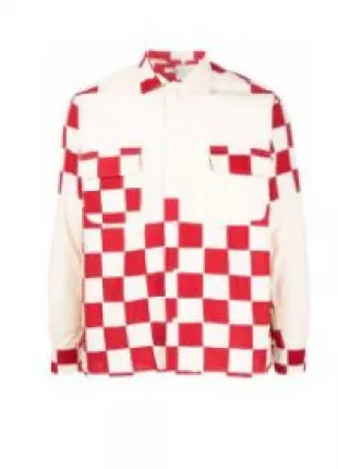 Racing Camp-Collar Checked Cotton Shirt