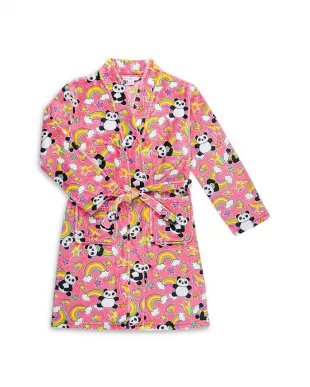 Panda Robe Candy Pink - Girls' Fleece Panda Robe - Big Kid In Pink