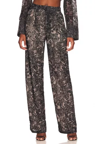 Leo Velvet Burnout Trouser