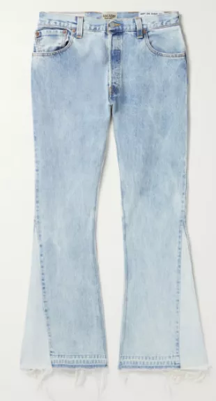 90210 La Flare Distressed Patchwork Recycled Flared Jeans
