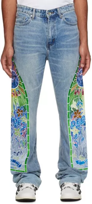 Blue Cowboy Embroidered Jeans