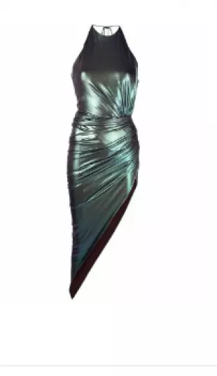 Iridescent Asymmetric Midi Dress