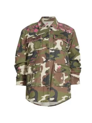 Vera Embroidered Camouflage Denim Jacket