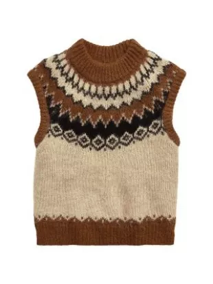 Fairisle Wool-Blend Sweater Vest