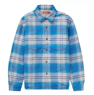 Lined Flannel Snap Shirt Blue