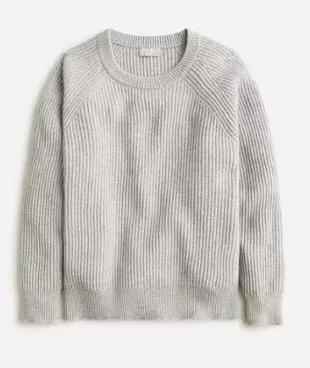 Ribbed Cashmere Oversized Crewneck Sweater