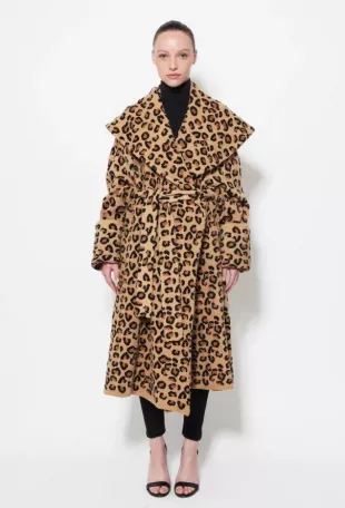 Belted Leopard Coat