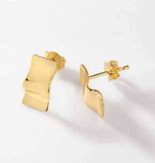 18K Gold Vermeil Wave Earrings