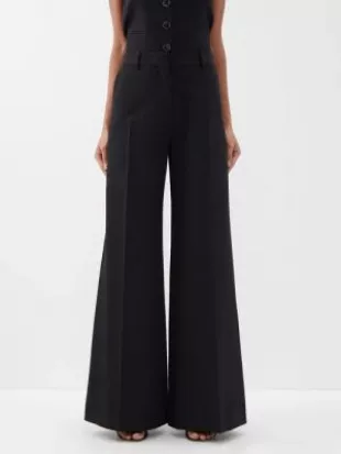 Bianca Wool-twill Wide-leg Suit Trousers