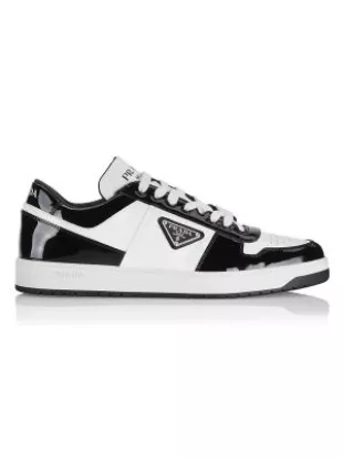 Prada White & Patent Black Downtown Sneakers worn by Marco Asensio