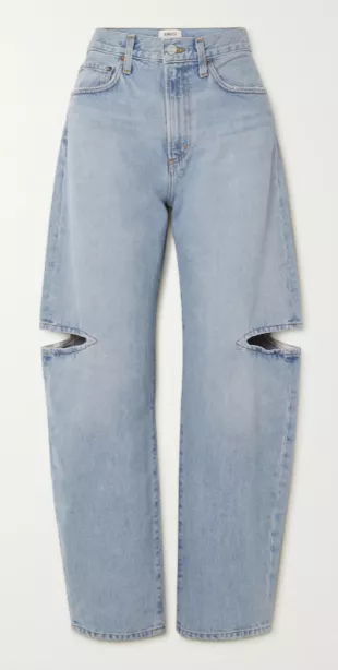 Sanna Slice Cutout High Rise Tapered Organic Jeans