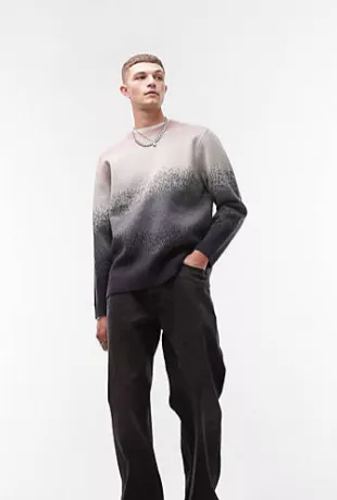 Knitted Jumper with Ombre in Pink