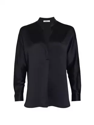 vince - Silk Long-Sleeve Blouse