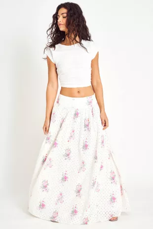 Aventi Gathered Floral Skirt