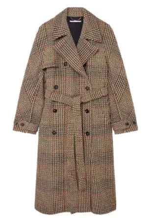 Tweed Belted Double Breasted Coat
