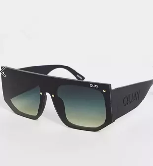 Fully Booked Shield Sunglasses in Black and Green Ombre