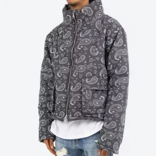 Paisley Cropped Puffer
