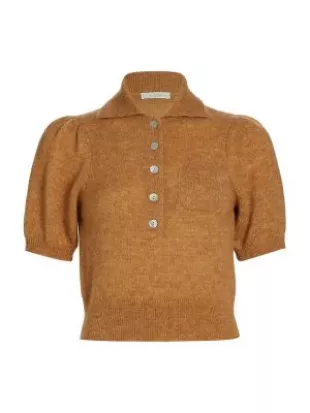 Mila Wool-Blend Short-Sleeve Sweater