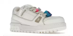 White LV Trainer Maxi Sneakers