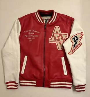 Red & White Wildcat Leather Jacket