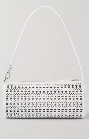 Tube Small Laser Cut Leather Tote Bag