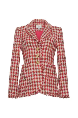 Ross Blazer in Red Ivory Boucle