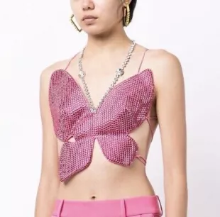 Crystal Embellished Butterfly Top