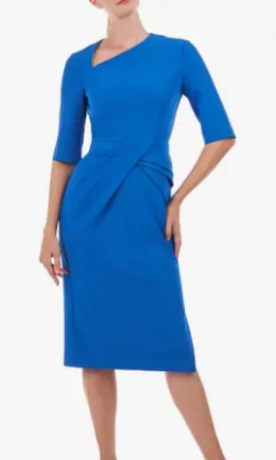 Kay Unger - Alexa Asymmetric Dress in Deep Blue