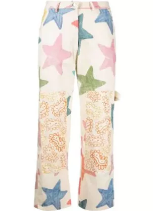 Collina Strada - Star Print Cropped Trousers